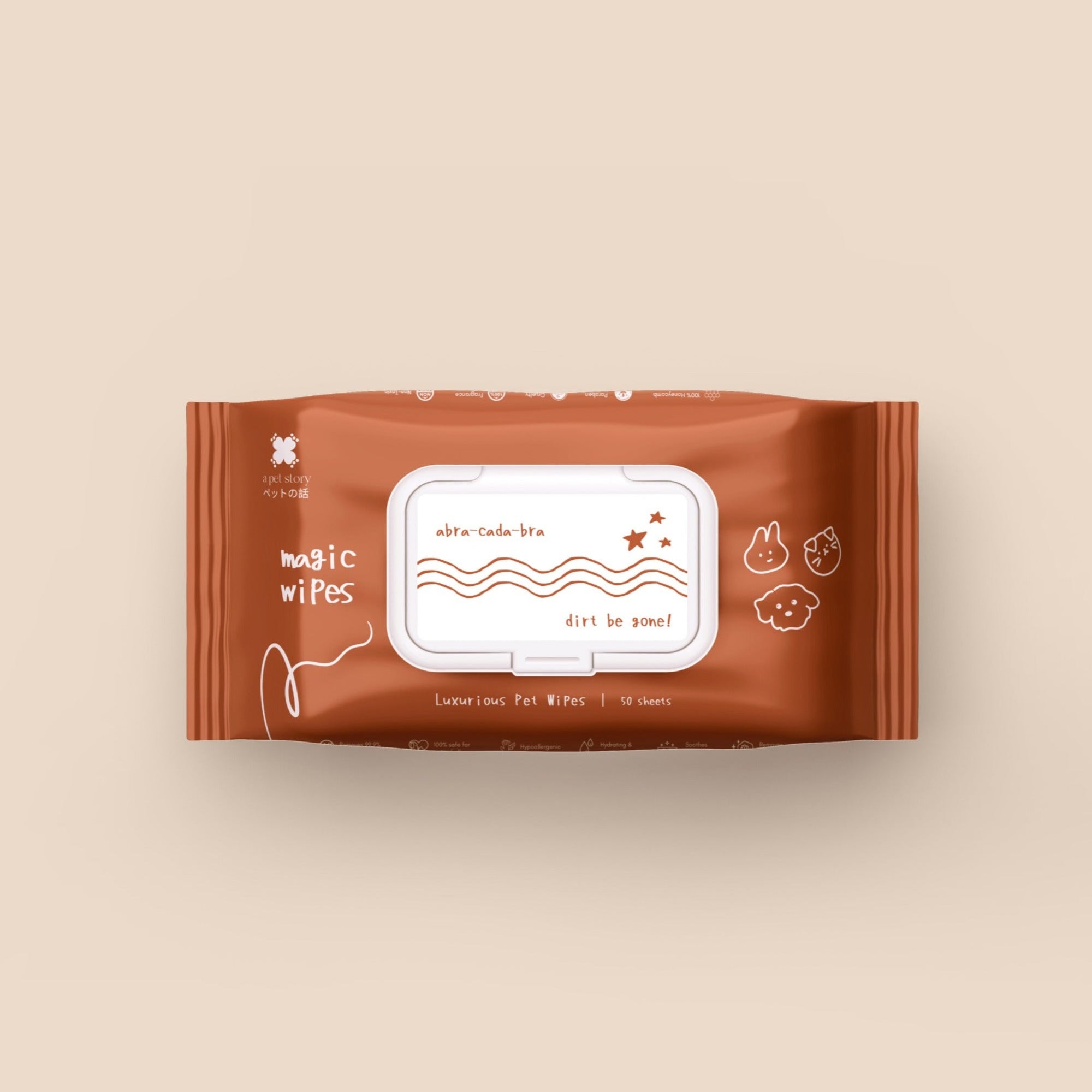 a pet story APS electrolysed water pet wipes natural cleaning dog cat travel pack face pads